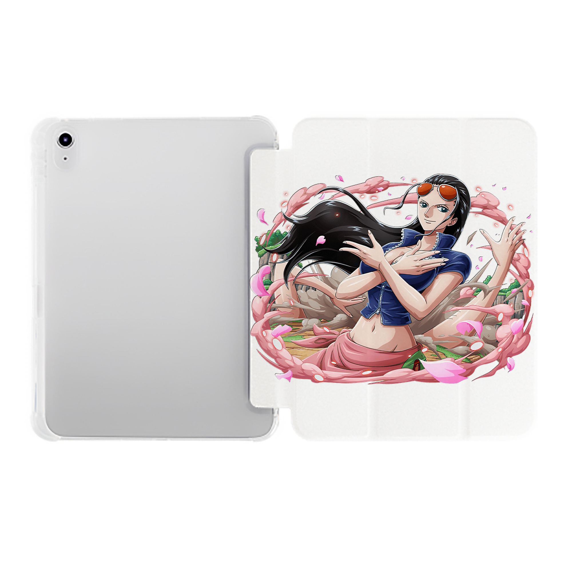 （画像用） ワンピース ニコ・ロビン ONE PIECE Nico Robin IPad ケース ペン収納付き 三つ折りスタンド PUレザー×シリコン 対応機種9.5/10.5/10.9インチ